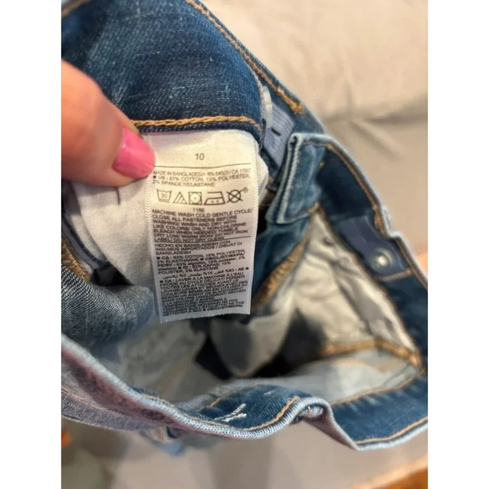 Old Navy Boys Size 10 Slim 360° Stretch Distressed Skinny Jeans Medium Wash